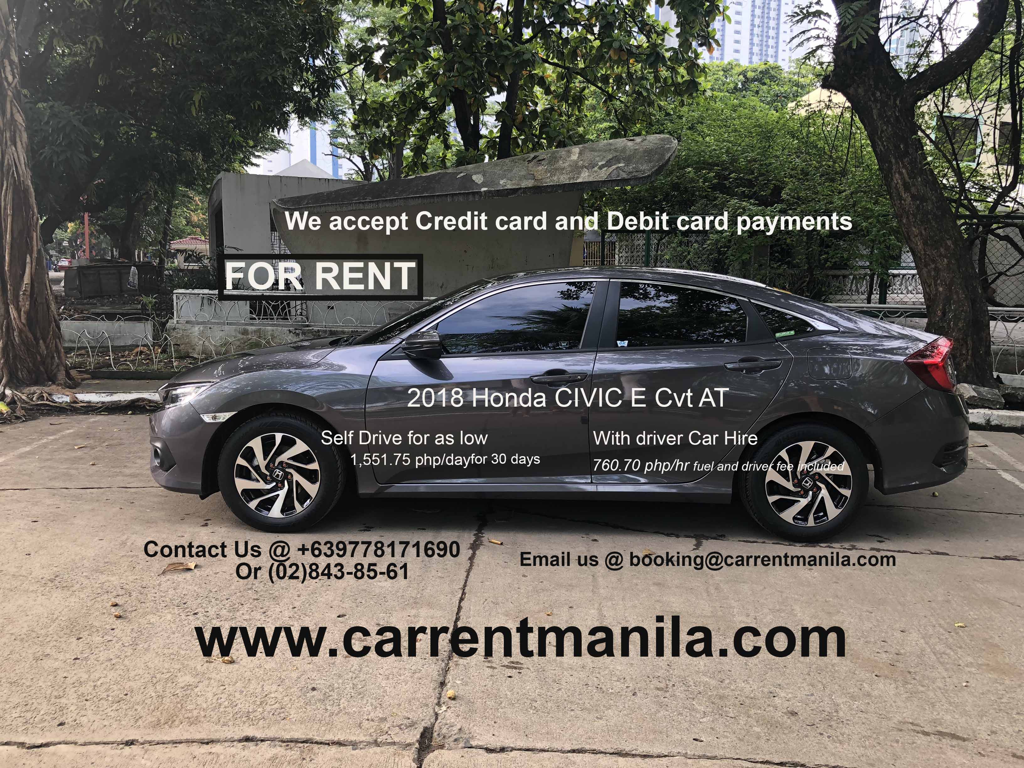 honda civic  car for rent manila